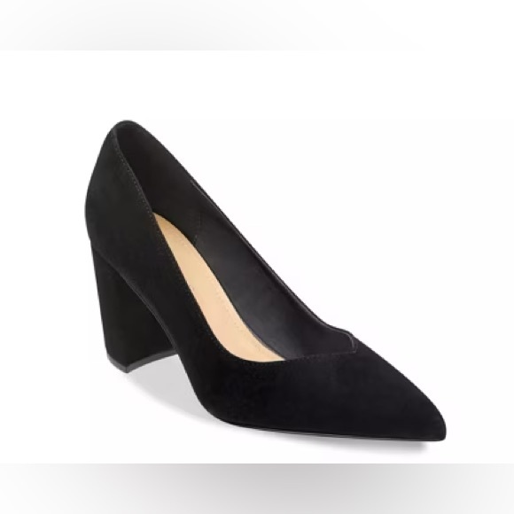 Marc Fisher Caitlin Pump Black Suede Heels - 8 - Picture 1 of 7